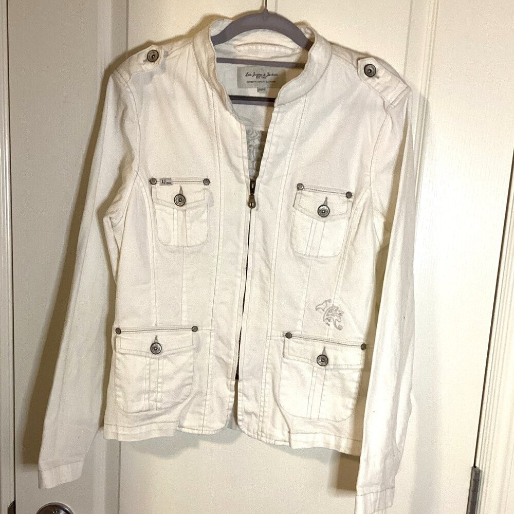 Lois Jeans & Jackets Women's White Jacket Size M Embroidery Sequins